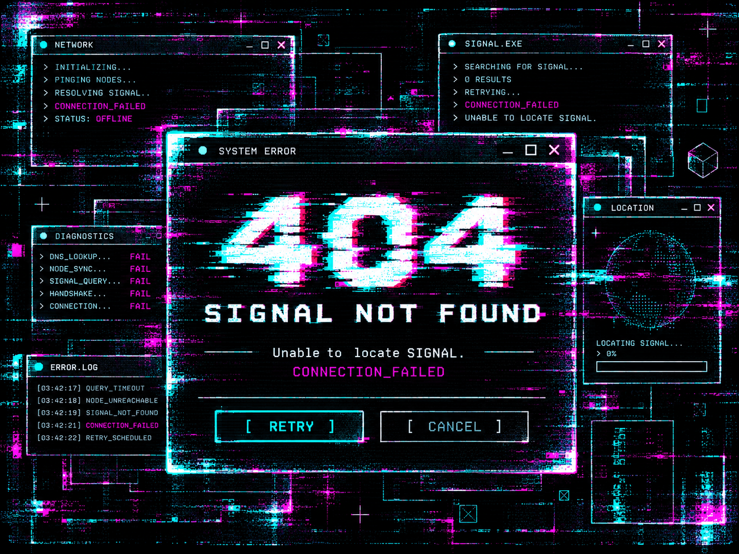 404 — signal not found error window